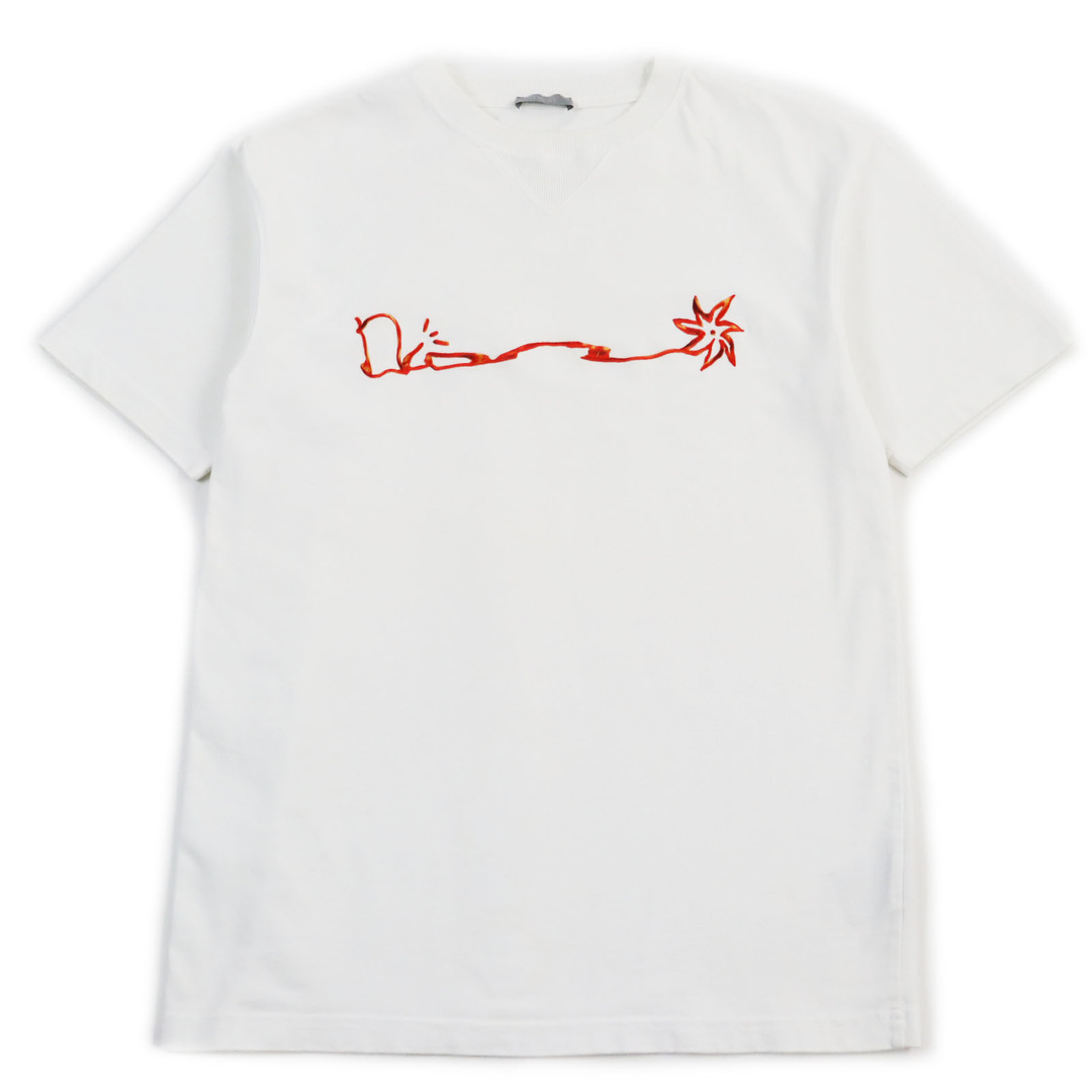 DIOR HOMME - 美品●DIOR ディオール オム Travis Scott トラヴィス スコット 22AW 283J685C0554 Cactus Jack Dior Oversized Tee カクタスジャックオーバーサイズTシャツ 半袖Ｔシャツ ホワイト S イタリア製 正規品