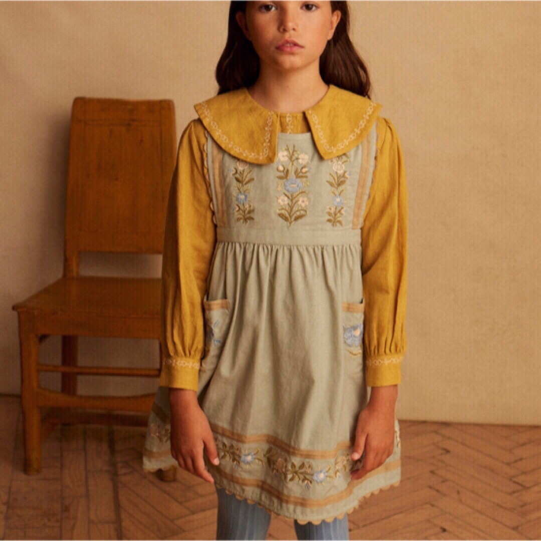 Caramel baby&child - apolina Gerdy Pinafore Eau De Nil 5-7y Caramel baby&child - apolina Gerdy Pinafore Eau De Nil 5-7y