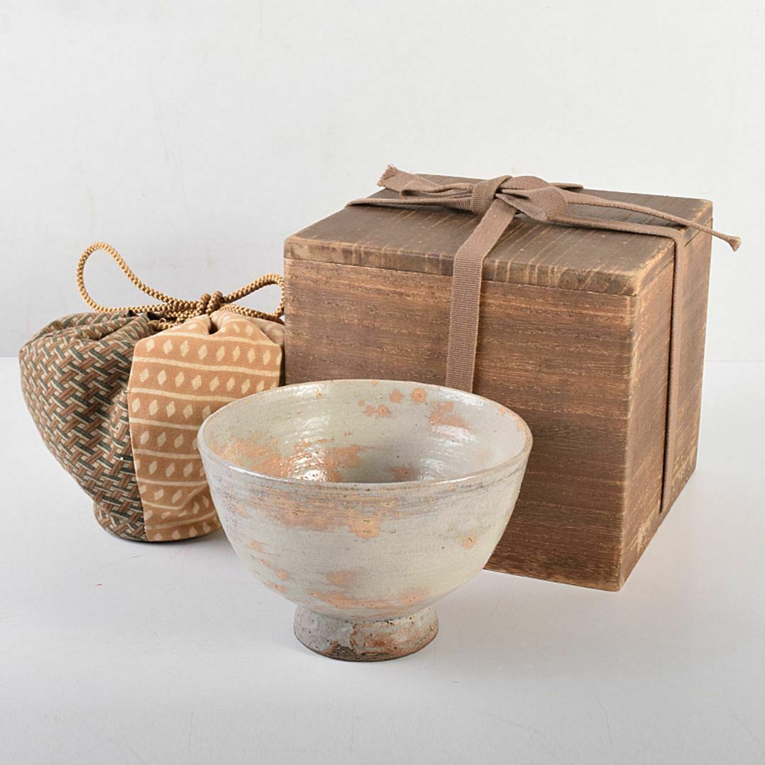茶道具　萩焼　古萩　茶碗　袱紗・時代箱付　M　R7849