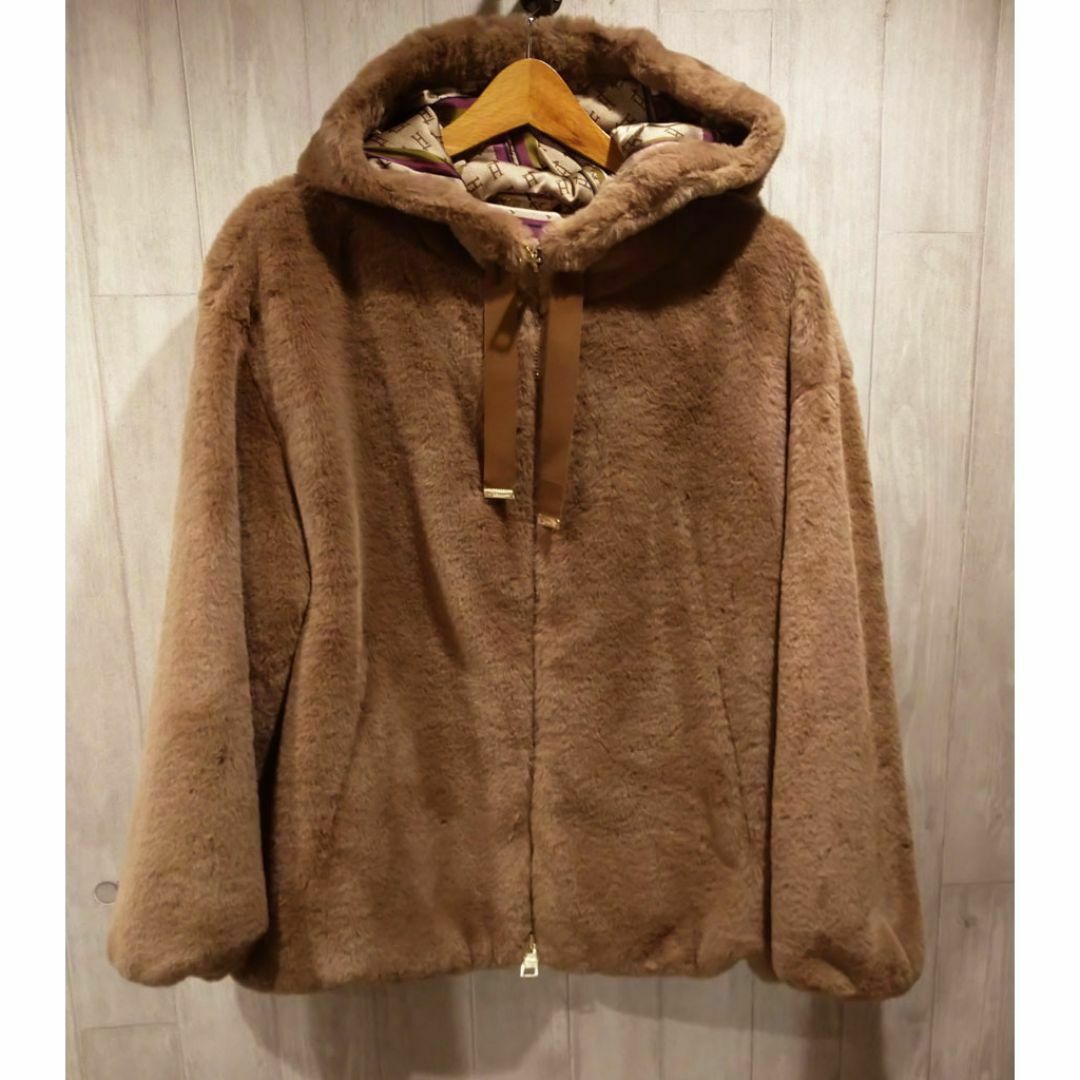 HERNO - 未使用 HERNO ヘルノ フェイクファー フードジャケット HERNO - 未使用 HERNO ヘルノ フェイクファー フードジャケット