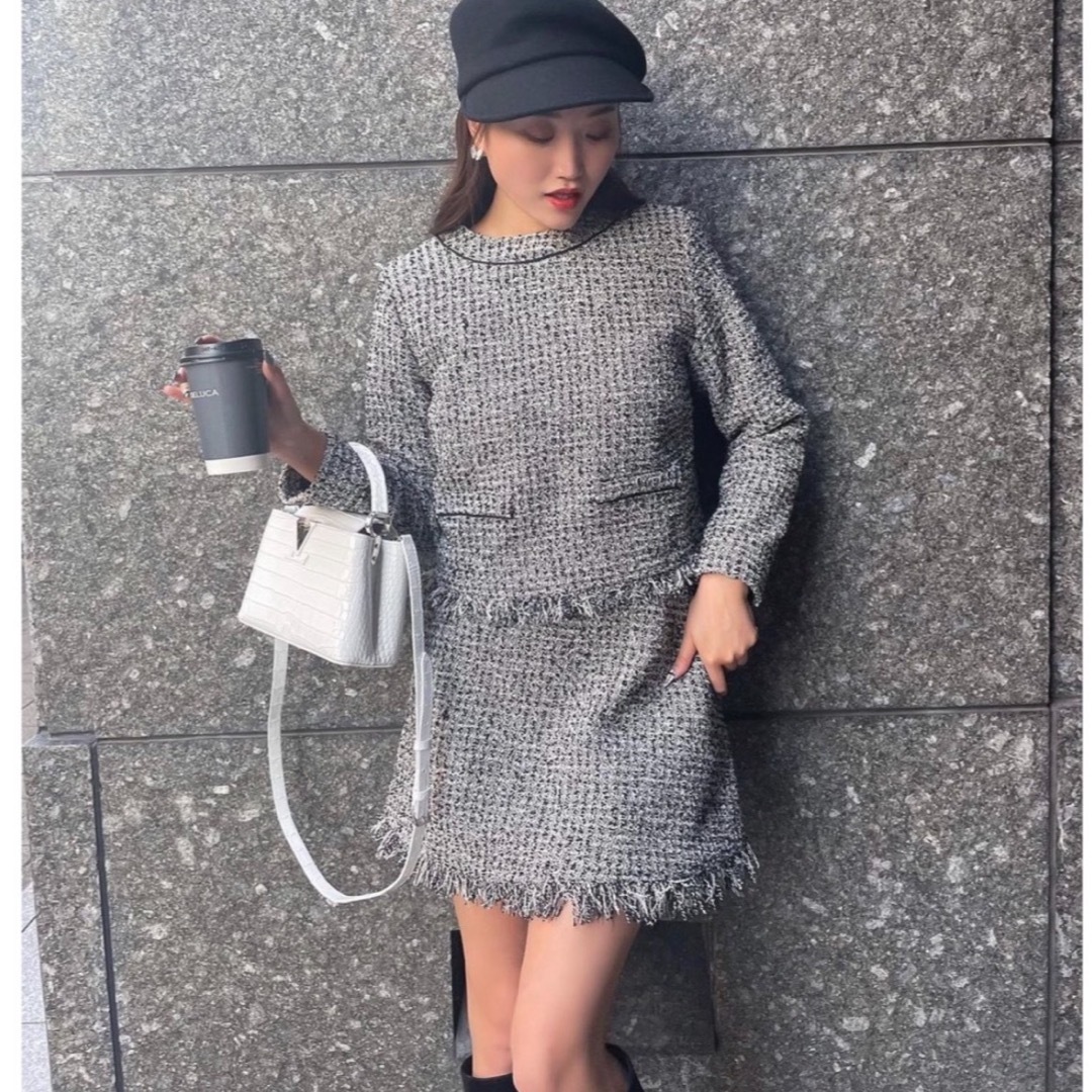 シェリエ sheller Richツイードフリンジトップス&キュロット シェリエ sheller Richツイードフリンジトップス&キュロット