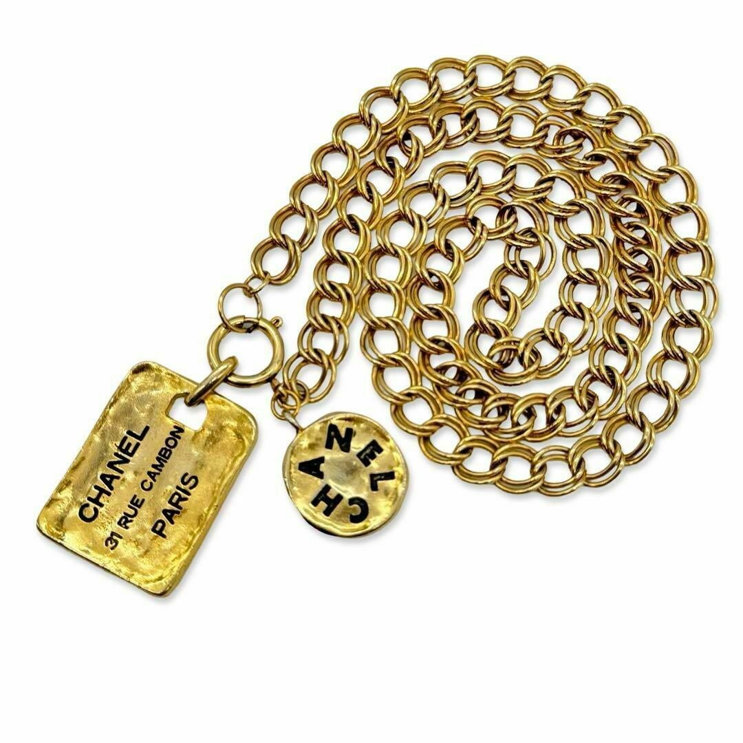 【お1人様1点限り】 CHANEL - シャネル カンボンプレート ヴィンテージ ロング ネックレス、ペンダント、チョーカー