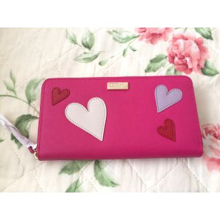 ケイトスペードニューヨーク(kate spade new york)のkate spade＊ケイトスペード 長財布♡ハート ピンク♡日本未発売(財布)