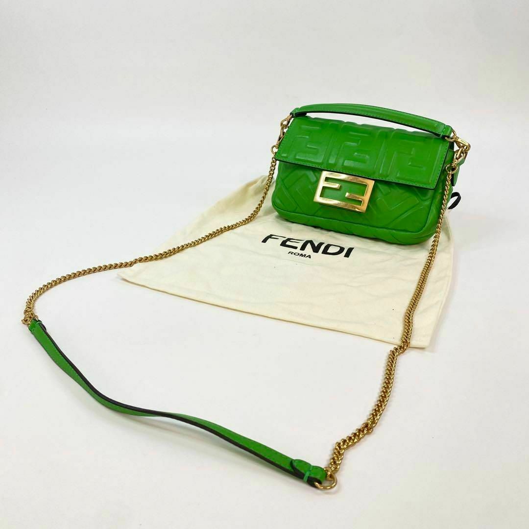 FENDI - 美品 フェンディ FENDI バケット グリーン 2way FENDI - 美品 フェンディ FENDI バケット グリーン 2way