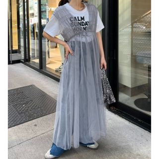 チャオパニックティピー(CIAOPANIC TYPY)のチャオパニックティピー　シアー　ワンピース　グレー(ロングワンピース/マキシワンピース)