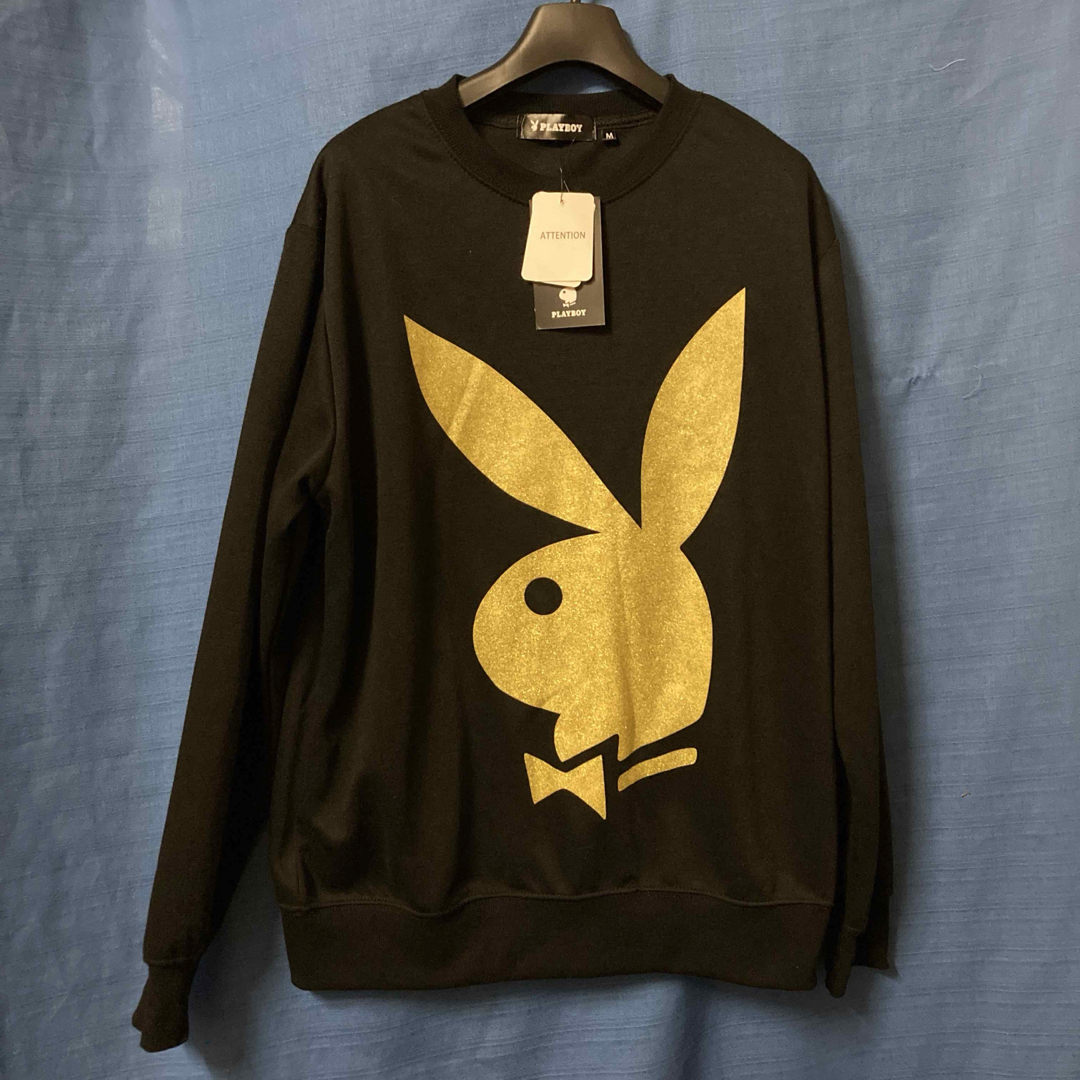 PLAYBOY プレイボーイ プリント ロゴ トレーナー 関税送料込 PLAYBOY - 【未使用 タグ付】プレイボーイ スウェット ゴールド