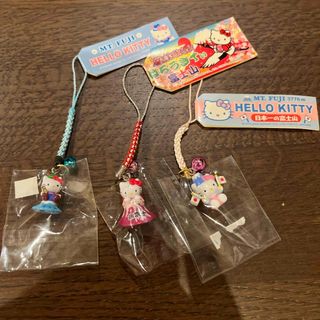 ハローキティ(ハローキティ)の【富士山】ご当地キティストラップ　3個セット(キャラクターグッズ)