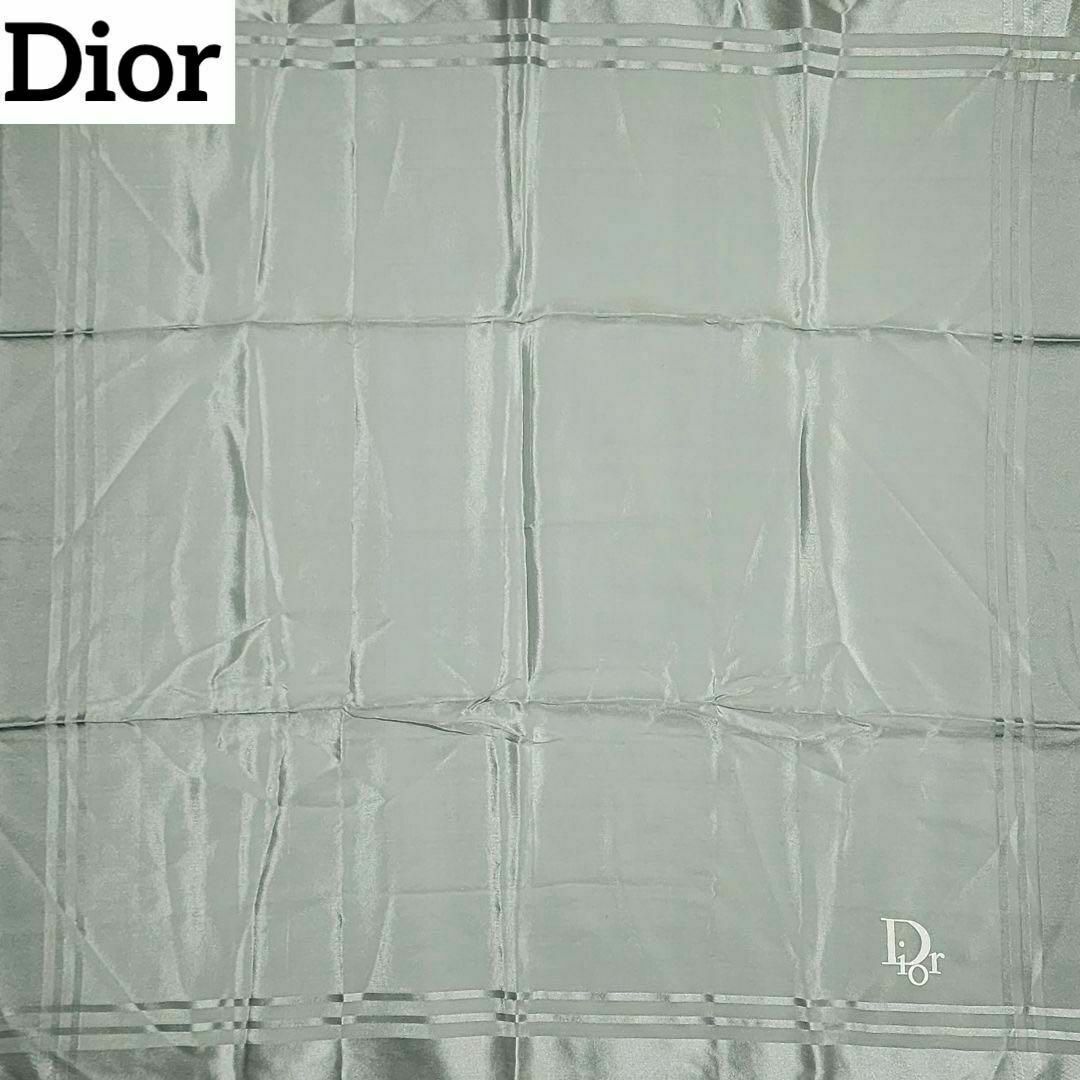 ☆Christian Dior☆スカーフ トロッター チェック シルク グレー ☆Christian Dior☆スカーフ トロッター チェック シルク グレー