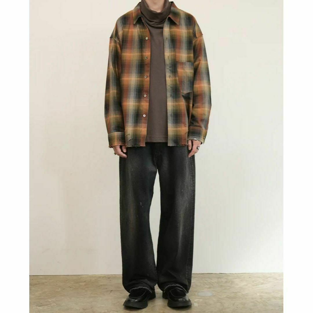ancellm R/C CHECK CRASH LS SHIRT アンセルム 2の通販 by ancellm R/C CHECK CRASH LS SHIRT アンセルム 2の通販 by