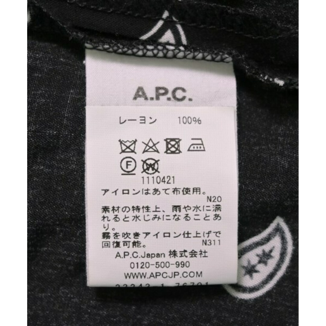 A.P.C. アーペーセー ブラウス 34(XS位) 黒x白(総柄) 【古着】 A.P.C. アーペーセー ブラウス 34(XS位) 黒x白(総柄) 【古着】