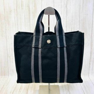 エルメス(HERMES)の【美品】エルメス　トートバッグ　ハンドバッグ　フールトゥ　PM　黒　キャンバス(トートバッグ)