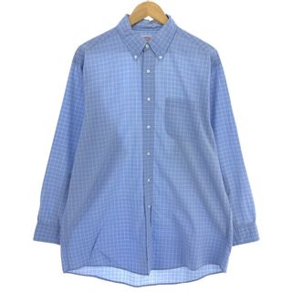 ブルックスブラザーズ(Brooks Brothers)の古着 ブルックスブラザーズ Brooks Brothers Est.1818 長袖 ボタンダウンチェックシャツ メンズL相当 /eaa493515(シャツ)