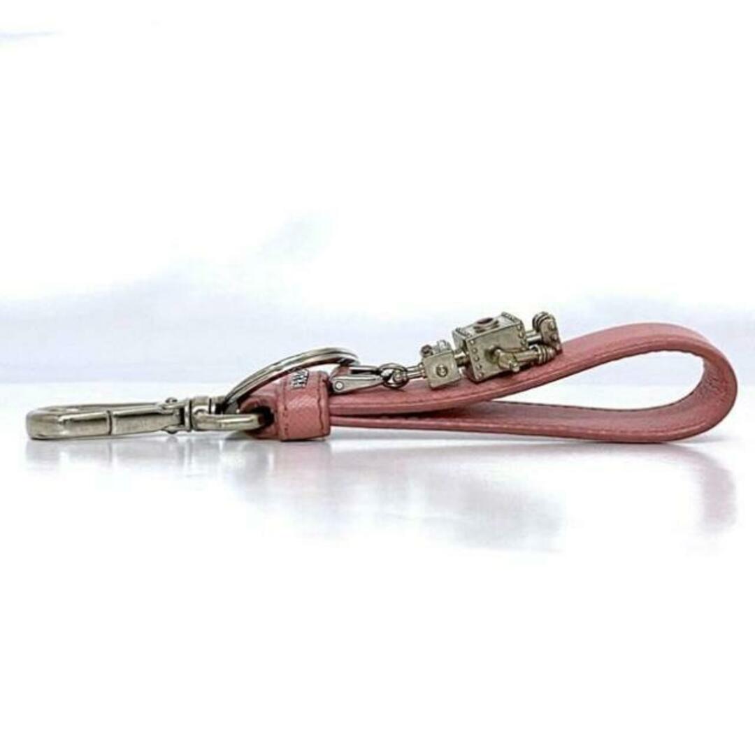 PRADA - プラダ キーホルダー シルバー ピンク 美品 キーリング PRADA - プラダ キーホルダー シルバー ピンク 美品 キーリング