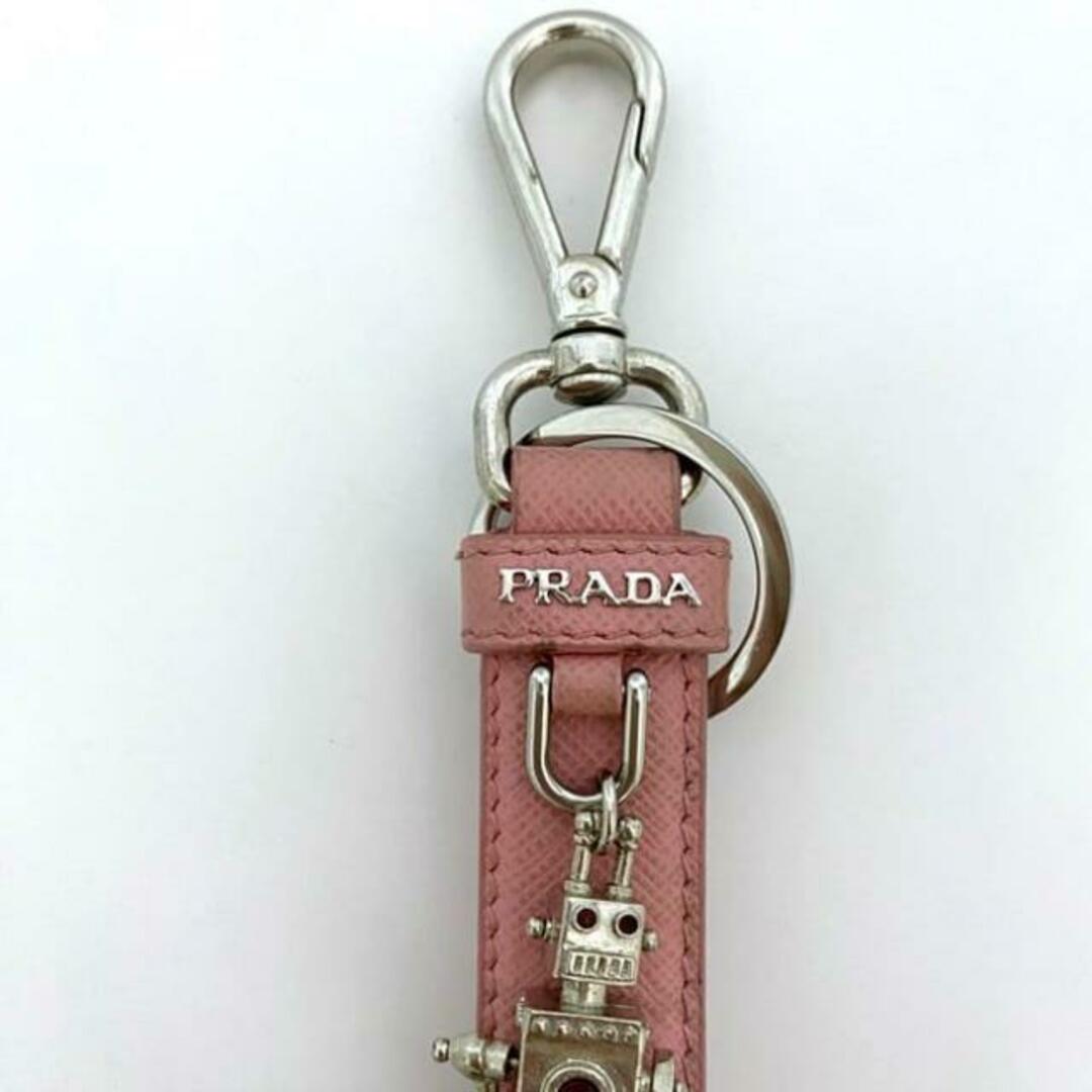 PRADA - プラダ キーホルダー シルバー ピンク 美品 キーリング PRADA - プラダ キーホルダー シルバー ピンク 美品 キーリング
