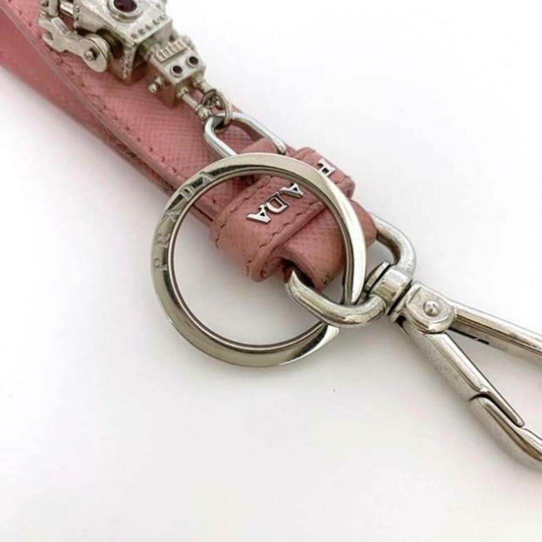 PRADA - プラダ キーホルダー シルバー ピンク 美品 キーリング PRADA - プラダ キーホルダー シルバー ピンク 美品 キーリング