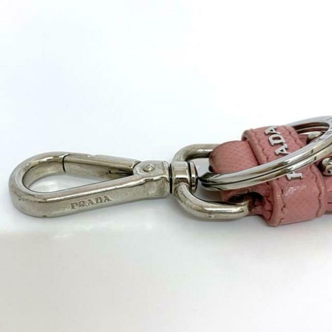 PRADA - プラダ キーホルダー シルバー ピンク 美品 キーリング PRADA - プラダ キーホルダー シルバー ピンク 美品 キーリング