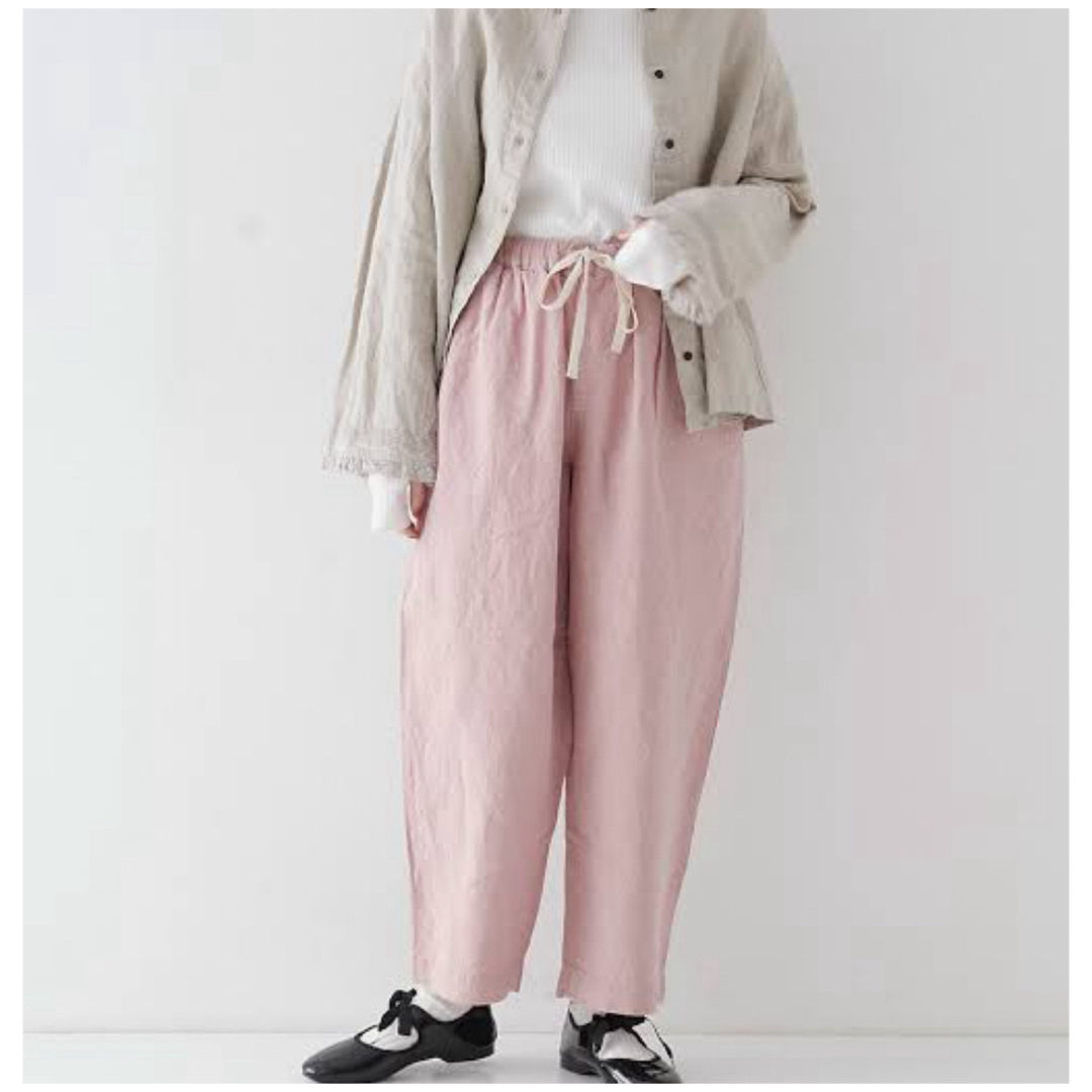 nest Robe - ネストローブ ブラックリネンイージーパンツ ピンク nest Robe - ネストローブ ブラックリネンイージーパンツ ピンク