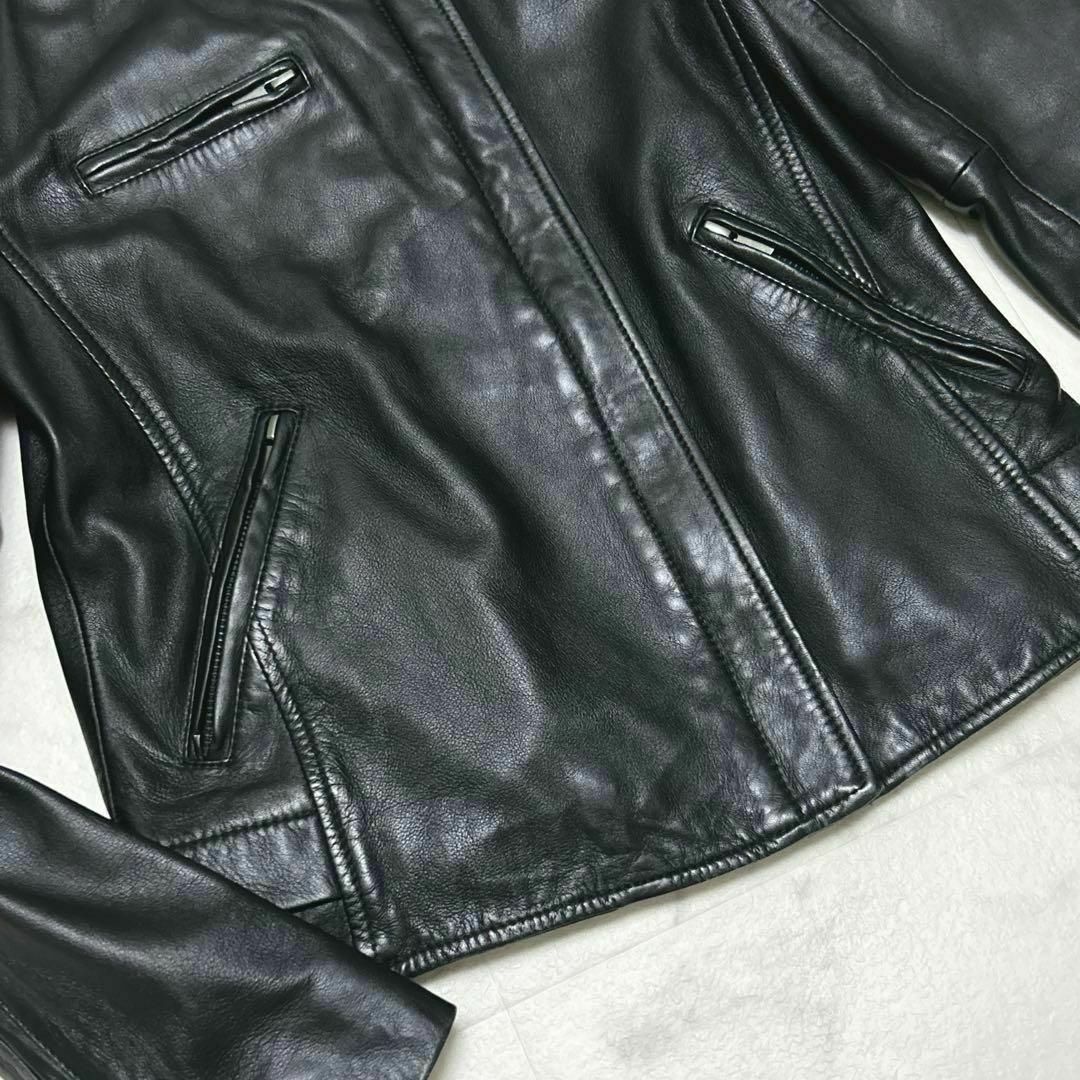 リアル COMPTOIR DES レザージャケット ノーカラー COTONNIERS ジャケット・アウター