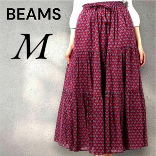 ビーミング ライフストア バイ ビームス(B:MING LIFE STORE by BEAMS)の美品　BEAMS B:MING　ビームス 幾何学模様 ロングスカート Mサイズ(ロングスカート)