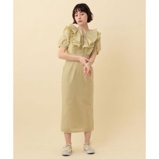 デイシー(deicy)のDEICY/ME COUTURE シャイニーボーダーフリルワンピース(ロングワンピース/マキシワンピース)