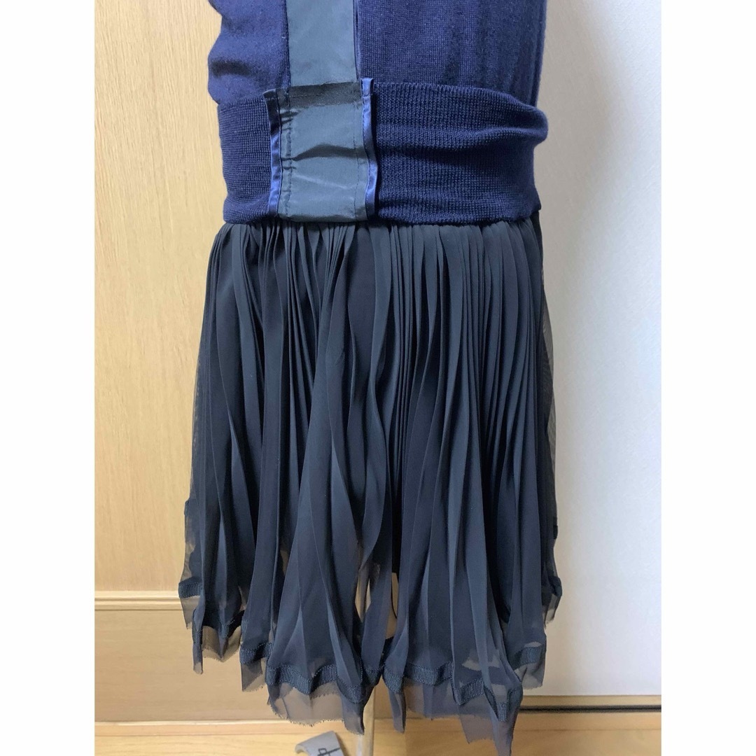 sacai ニットチュール ひだ ワンピース ドゥロワー sacai ニットチュール ひだ ワンピース ドゥロワー