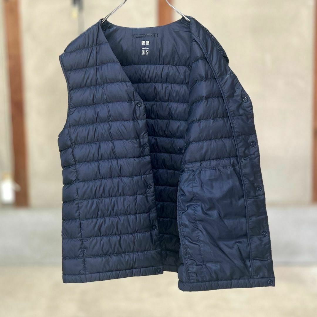 UNIQLO - UNIQLOユニクロ/DOWNダウンベストL/メンズ/ネイビーの UNIQLO - UNIQLOユニクロ/DOWNダウンベストL/メンズ/ネイビーの