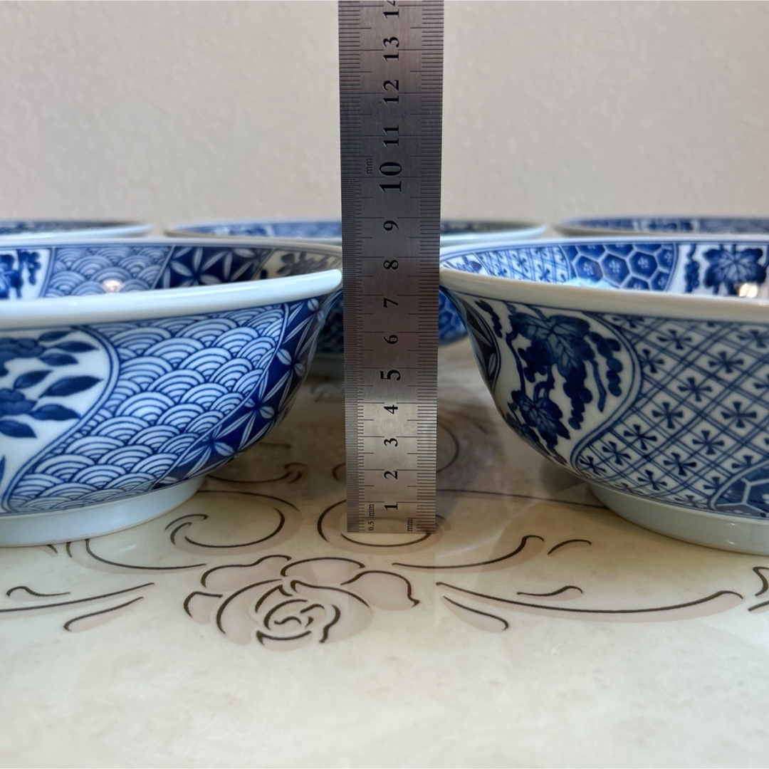 三洋陶器 龍峰窯 染付ネジリ祥瑞 丼ぶり揃 5客セット ラーメン鉢 三洋陶器 龍峰窯 染付ネジリ祥瑞 丼ぶり揃 5客セット ラーメン鉢