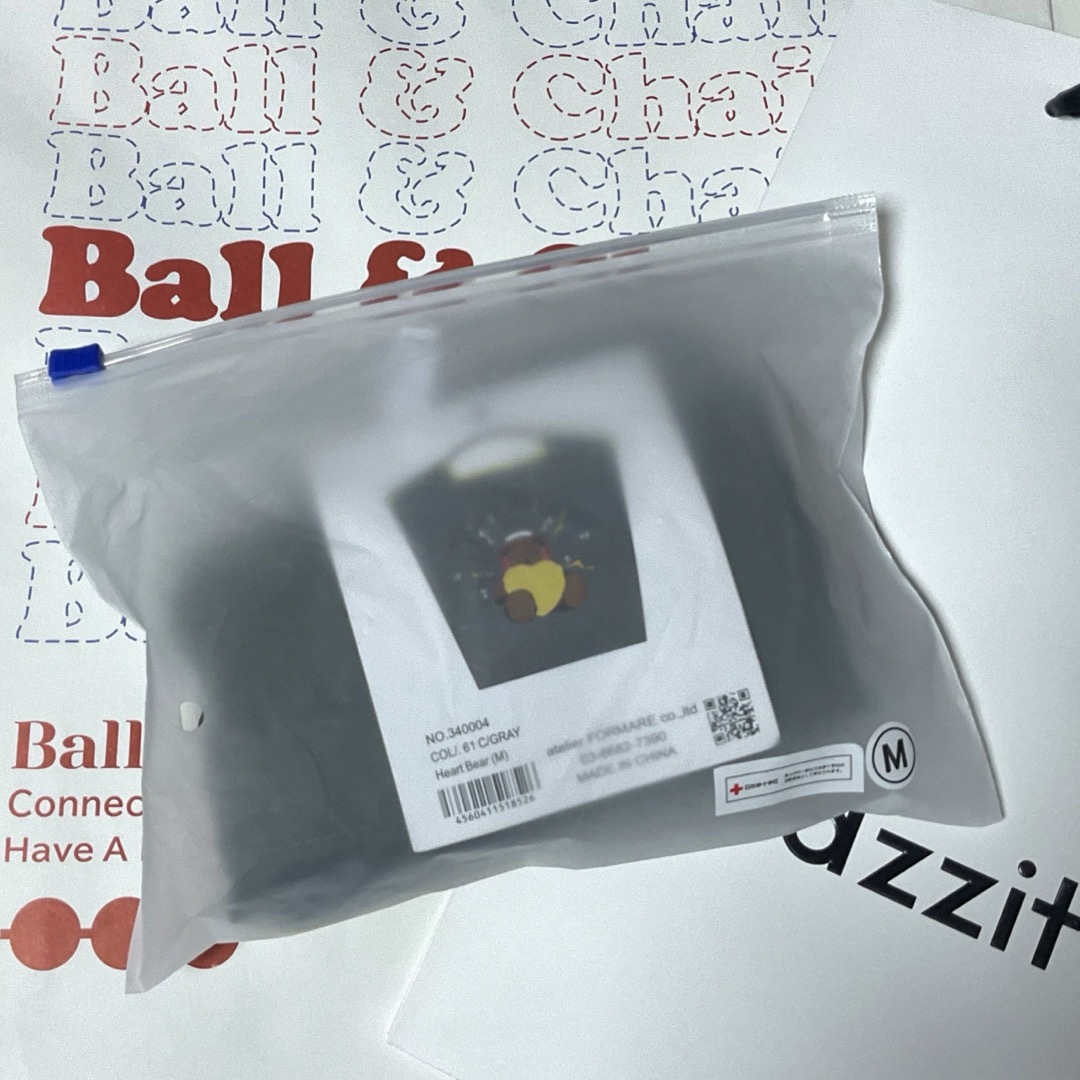 Ball&Chain x d'zzit コラボ スパンコールbear M グレーの通販 Ball&Chain x d'zzit コラボ スパンコールbear M グレーの通販