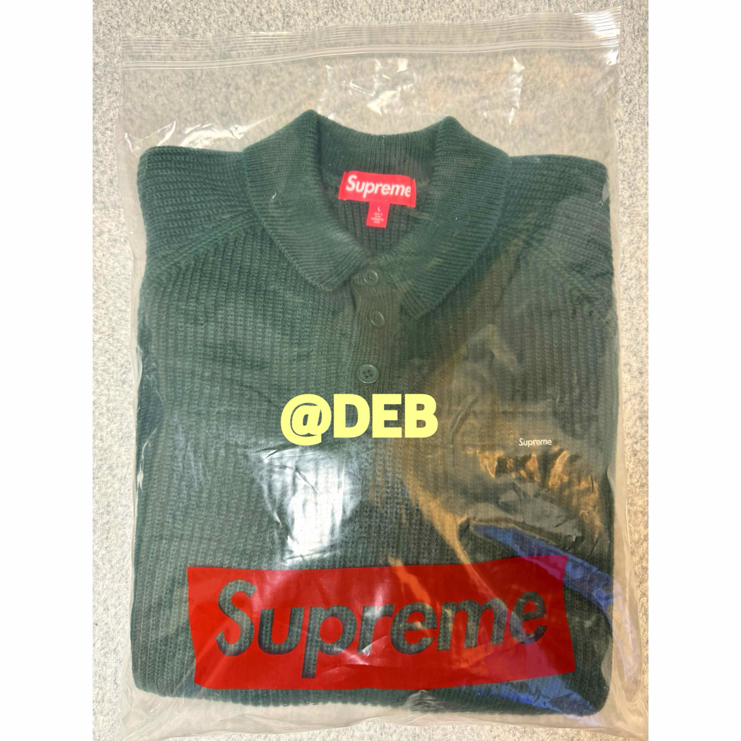 Supreme - Supreme Small Box Polo Sweater Green Lの通販 by Supreme - Supreme Small Box Polo Sweater Green Lの通販 by