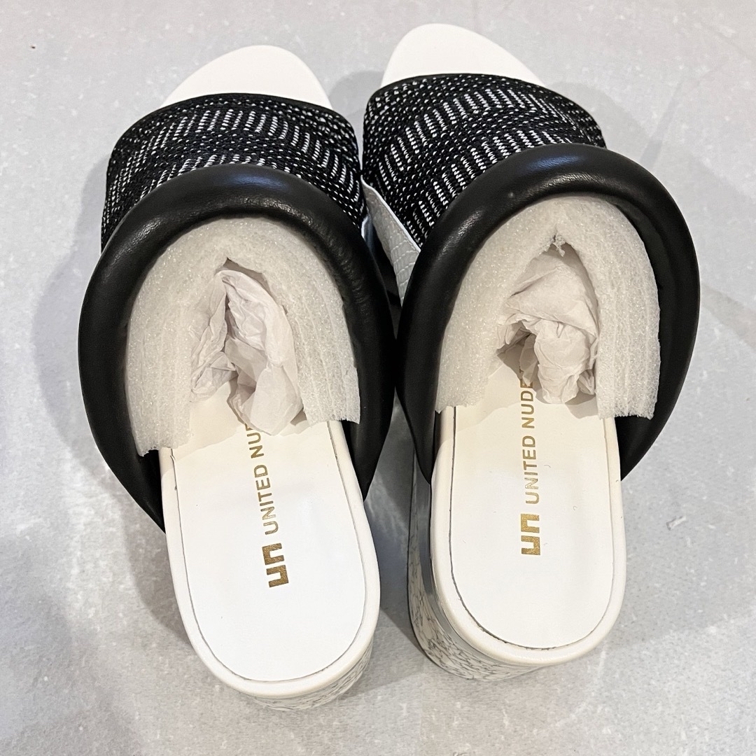 UNITED NUDE - 未使用 UNITED NUDE 厚底サンダル サイズ38 黒×白 UNITED NUDE - 未使用 UNITED NUDE 厚底サンダル サイズ38 黒×白