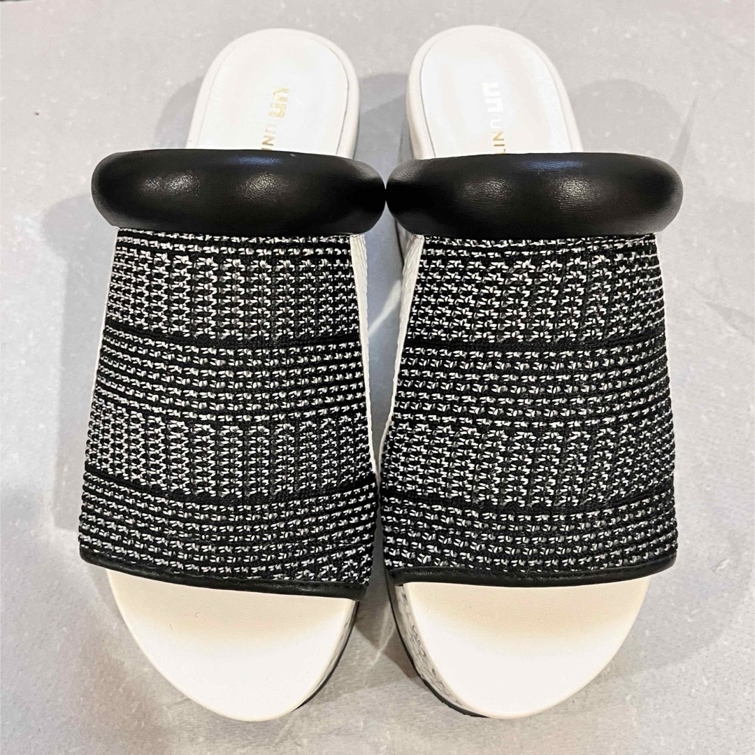 UNITED NUDE - 未使用 UNITED NUDE 厚底サンダル サイズ38 黒×白 UNITED NUDE - 未使用 UNITED NUDE 厚底サンダル サイズ38 黒×白