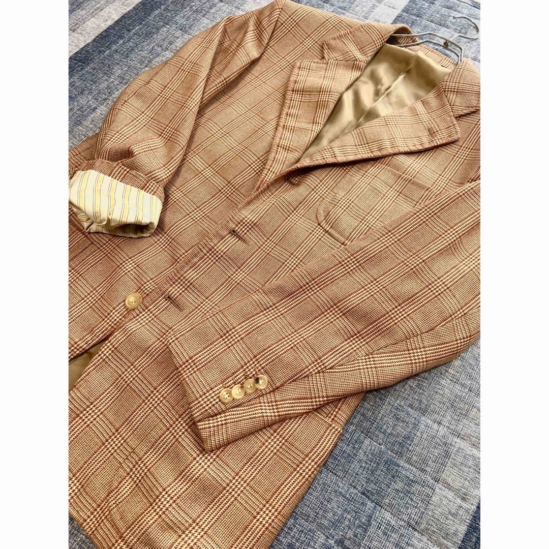 美品 ロロピアーナ CARUSO カシミヤ100% チェックテーラード 美品 ロロピアーナ CARUSO カシミヤ100% チェックテーラード