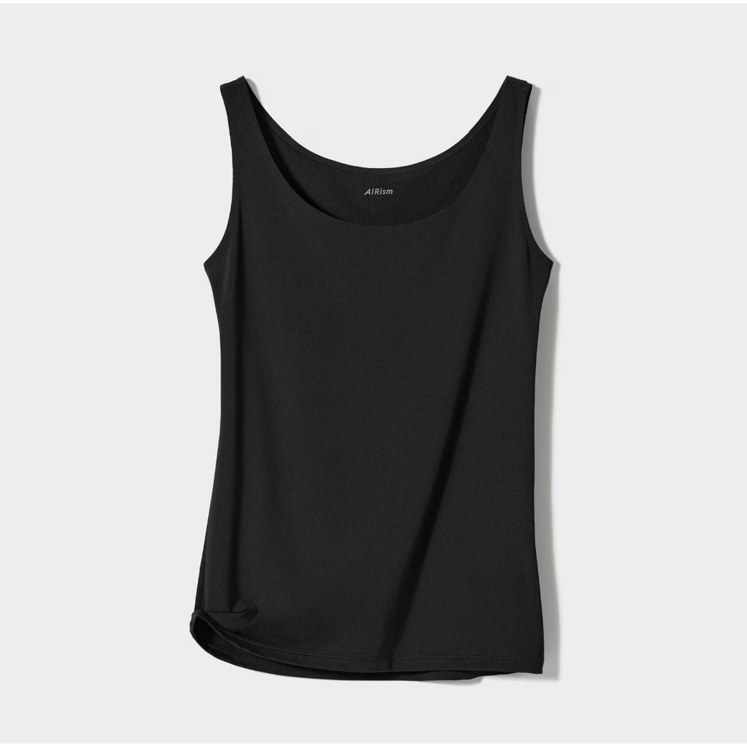 UNIQLO - 2枚 エアリズム タンクトップ 黒 ブラック L ユニクロ UNIQLO - 2枚 エアリズム タンクトップ 黒 ブラック L ユニクロ