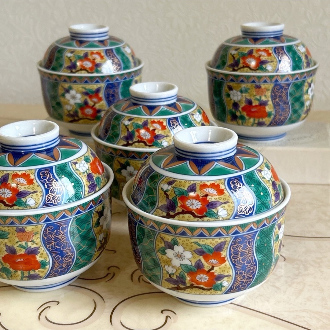 有田焼 - 有田焼 南山窯 蓋付き碗揃 5客セット 茶碗蒸し器 小丼 有田焼 - 有田焼 南山窯 蓋付き碗揃 5客セット 茶碗蒸し器 小丼