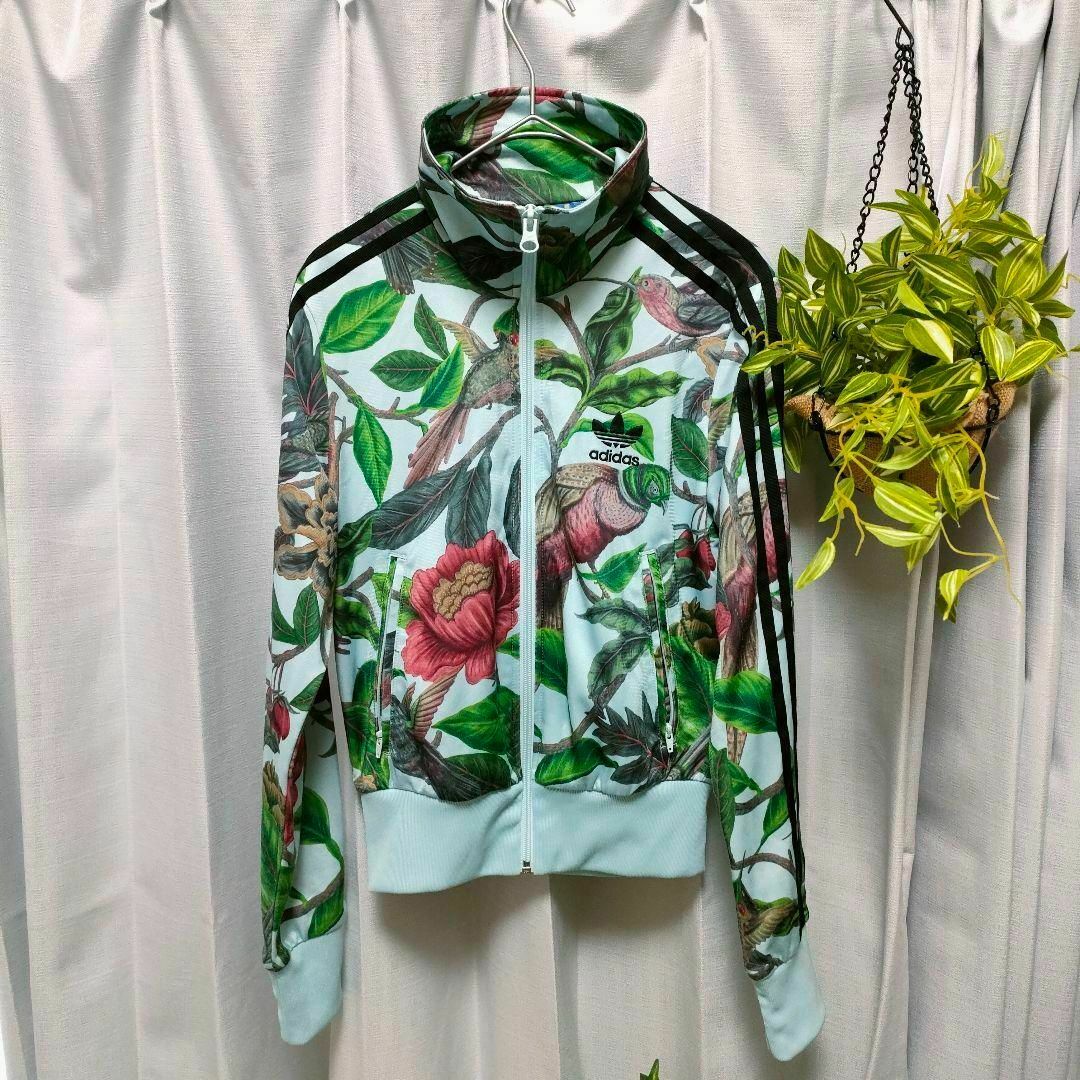 adidas - adidas トラックジャケット 総柄 植物柄 アディダス adidas - adidas トラックジャケット 総柄 植物柄 アディダス