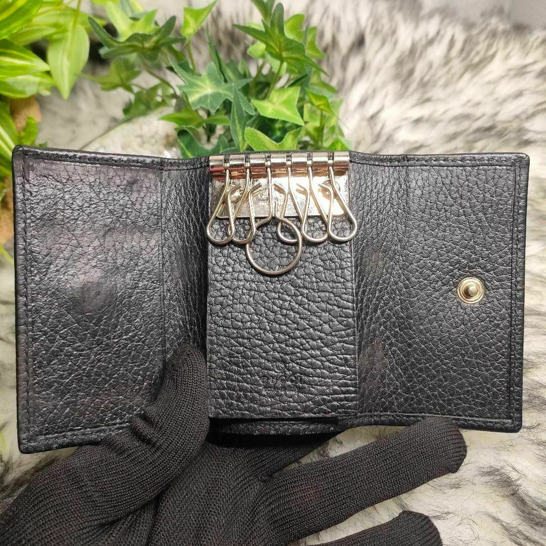 GUCCI 6連キーケース シマ ミストラル ブラック レザー 256433 GUCCI 6連キーケース シマ ミストラル ブラック レザー 256433