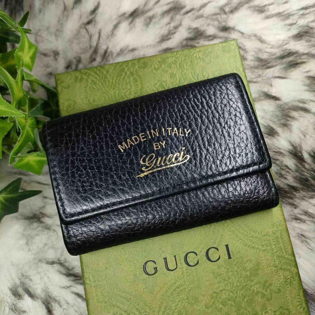 GUCCI - グッチ キーケース ブラック レザー GUCCI 6連キー GUCCI - グッチ キーケース ブラック レザー GUCCI 6連キー
