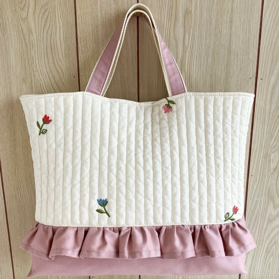 レッスンバッグ ヌビ イブル フリル チューリップ 花 ピンク レッスンバッグ ヌビ イブル フリル チューリップ 花 ピンク