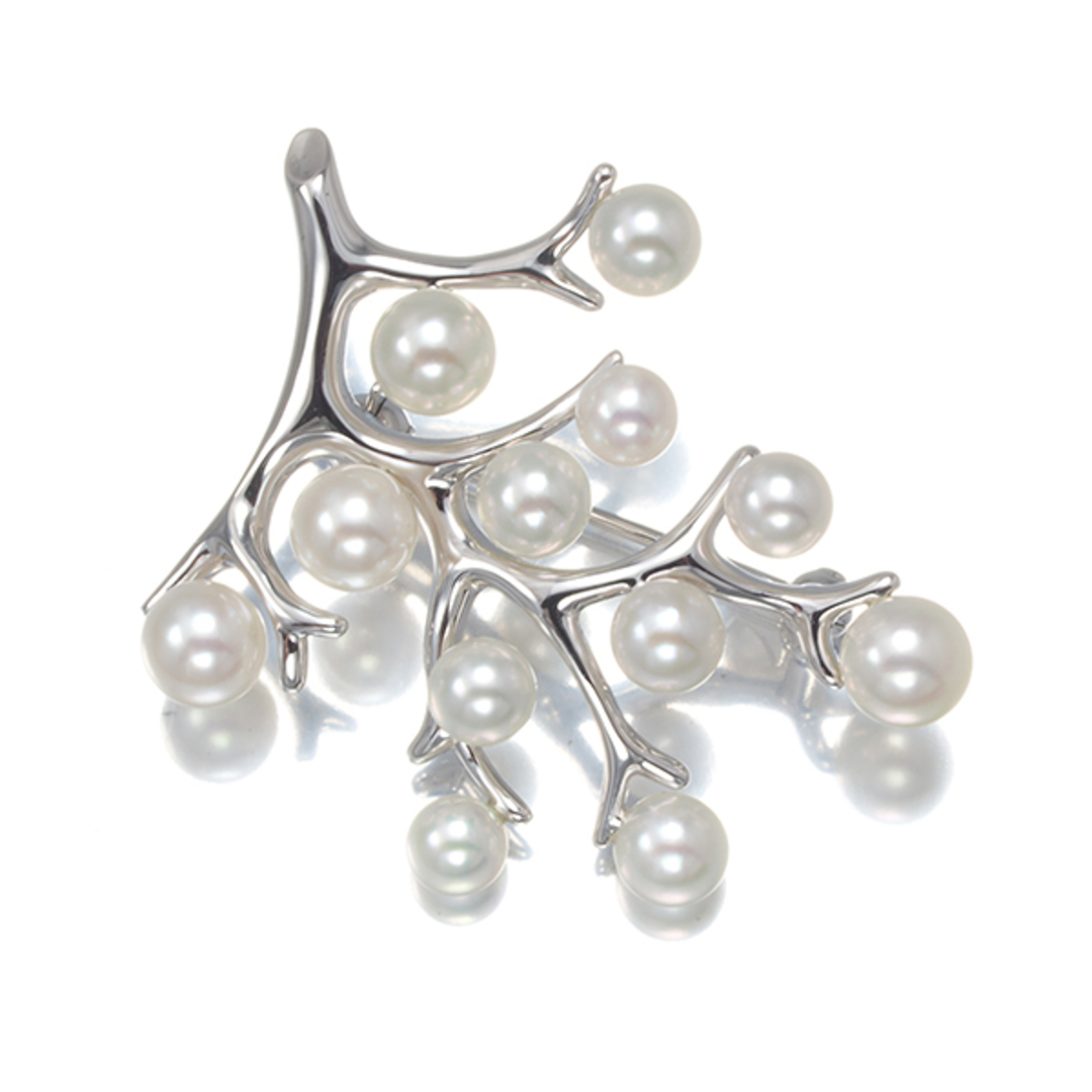 MIKIMOTO - ミキモト ブローチ パール 真珠 4.0-5.2mm 幸福の木 MIKIMOTO - ミキモト ブローチ パール 真珠 4.0-5.2mm 幸福の木