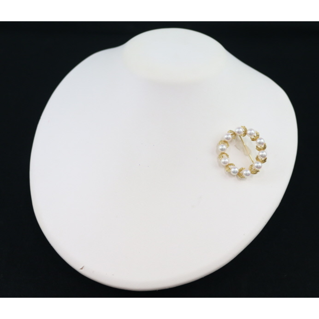 MIKIMOTO - ミキモト ブローチ パール 真珠 5.8mm リーフ リース MIKIMOTO - ミキモト ブローチ パール 真珠 5.8mm リーフ リース