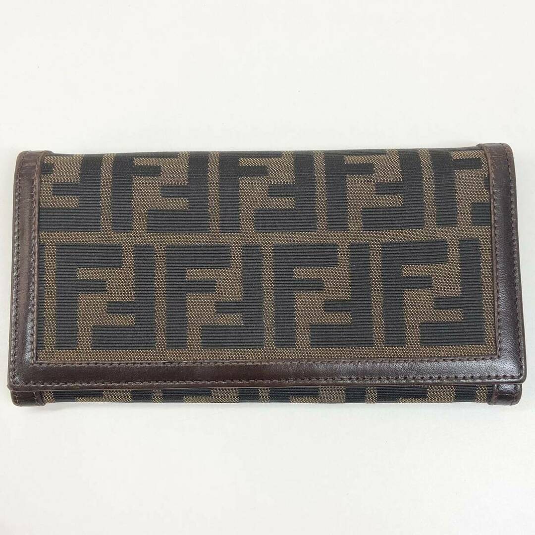 美品】 FENDI フェンディ 長財布 ズッカ柄 ブラウン系 美品】 FENDI フェンディ 長財布 ズッカ柄 ブラウン系