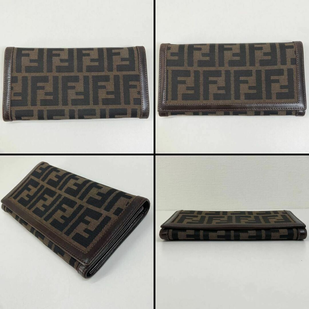 美品】 FENDI フェンディ 長財布 ズッカ柄 ブラウン系 美品】 FENDI フェンディ 長財布 ズッカ柄 ブラウン系