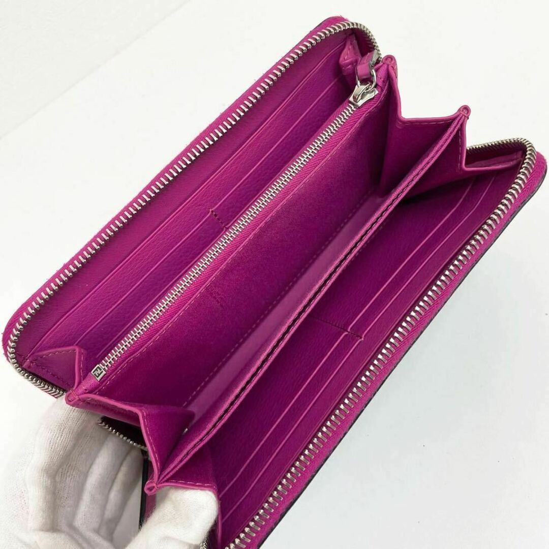 美品】FENDI フェンディ 長財布 ラウンドファスナー レザー 美品】FENDI フェンディ 長財布 ラウンドファスナー レザー