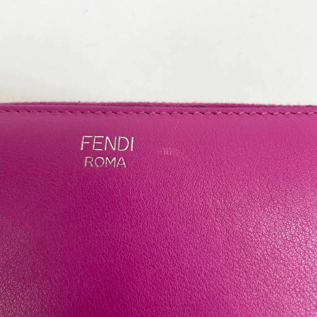 美品】FENDI フェンディ 長財布 ラウンドファスナー レザー 美品】FENDI フェンディ 長財布 ラウンドファスナー レザー