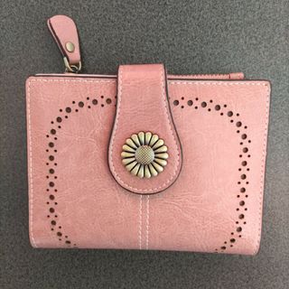 ピンク or オレンジ本革 折り財布 二つ折り財布(折り財布)