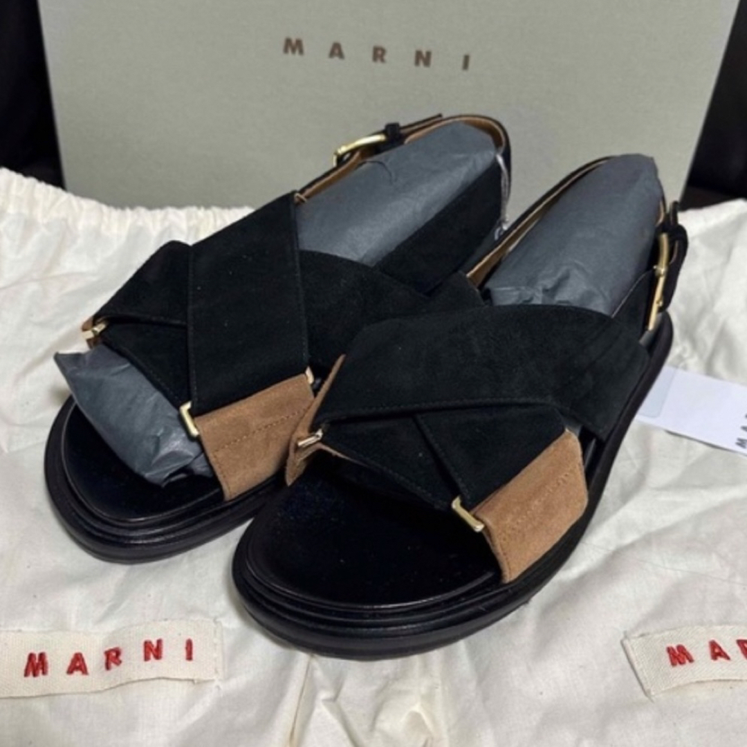 新品タグ付き⭐︎MARNI マルニ⭐︎黒 フスベット クロスサンダル 36 新品タグ付き⭐︎MARNI マルニ⭐︎黒 フスベット クロスサンダル 36