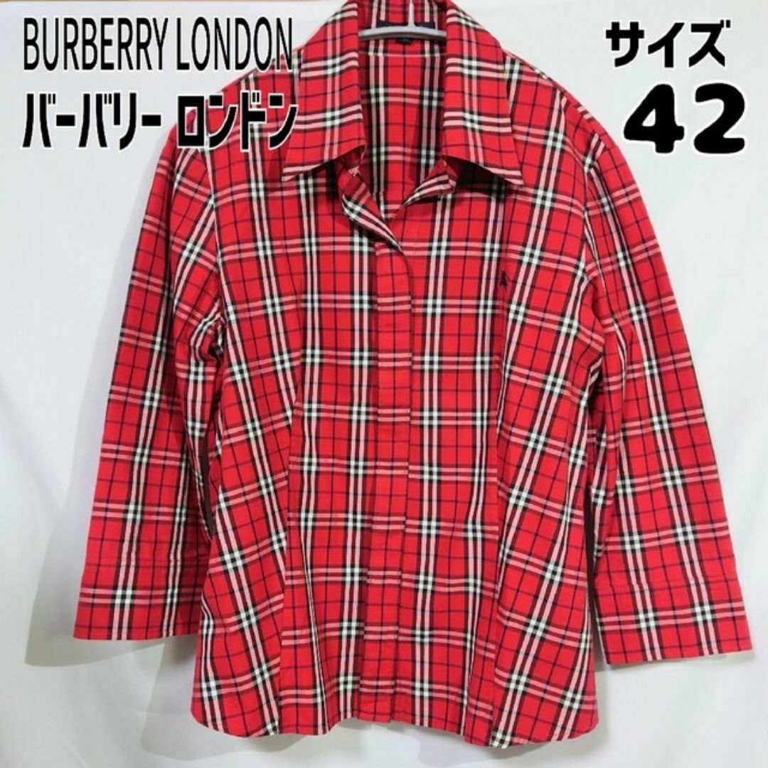 BURBERRY - バーバリー BURBERRY チェックシャツブラウス 赤 BURBERRY - バーバリー BURBERRY チェックシャツブラウス 赤