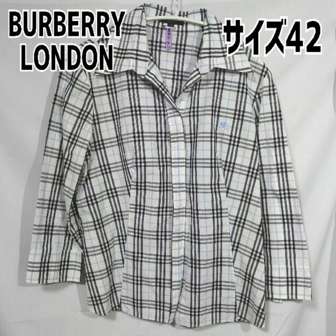 BURBERRY - バーバリーロンドン チェックブラウス 7分袖 42 BURBERRY - バーバリーロンドン チェックブラウス 7分袖 42