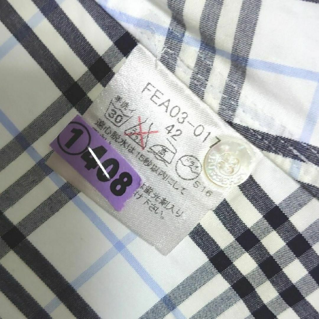 BURBERRY - バーバリーロンドン チェックブラウス 7分袖 42 BURBERRY - バーバリーロンドン チェックブラウス 7分袖 42