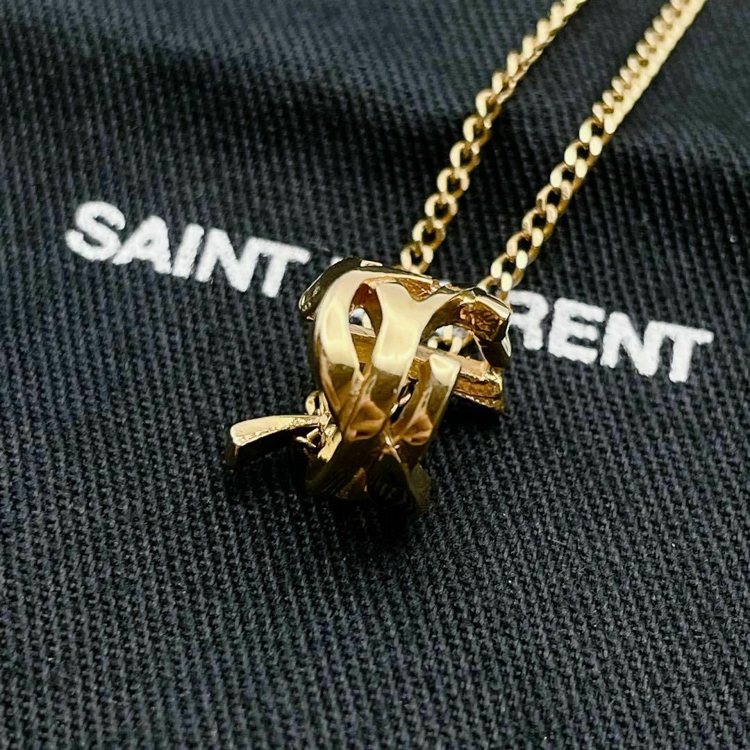YSL サンローラン ネックレス ツイスト モノグラム リング シルバー YSL サンローラン ネックレス ツイスト モノグラム リング シルバー